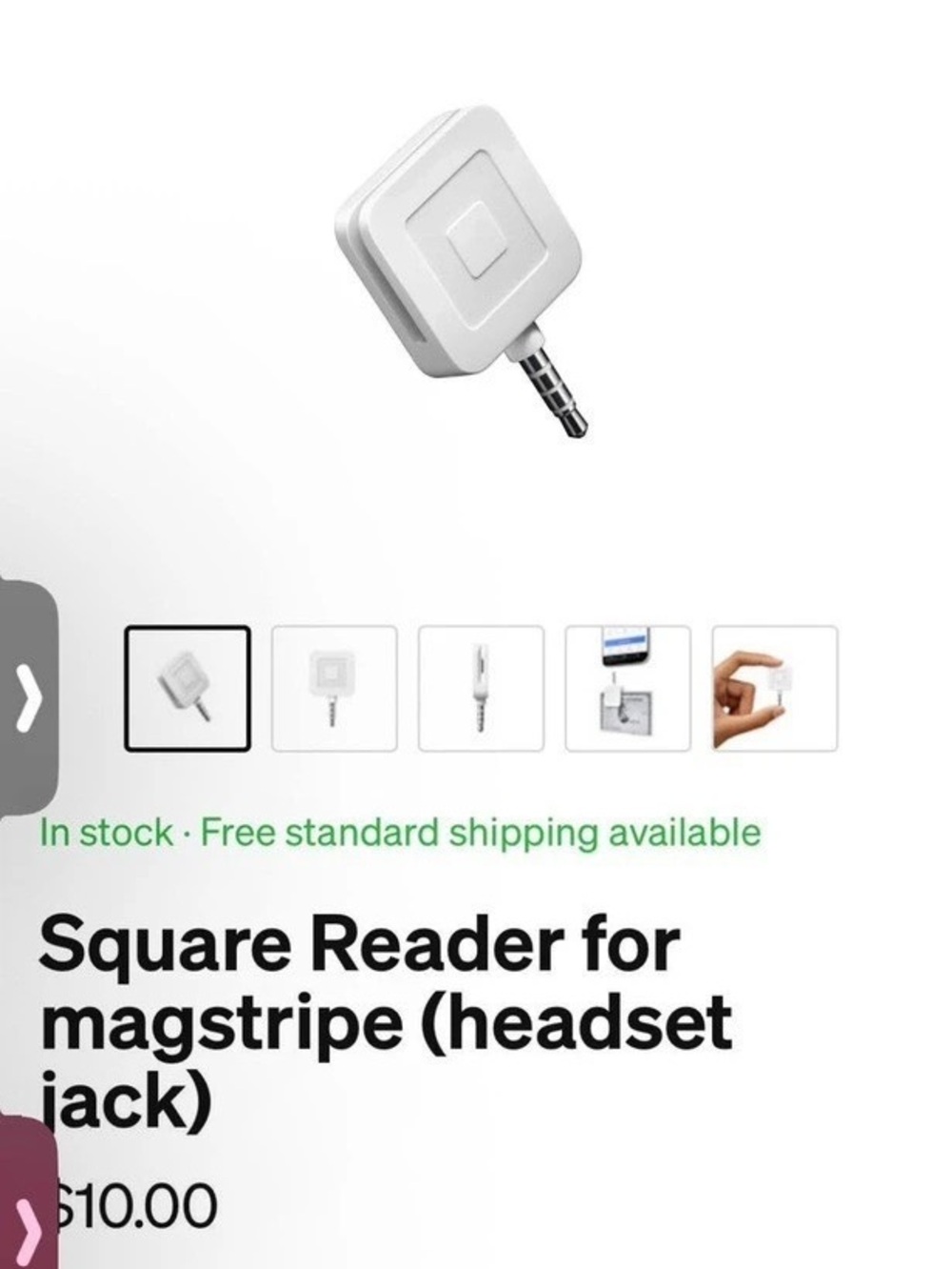 Square Reader for magstripe (headset jack) Card Reader White